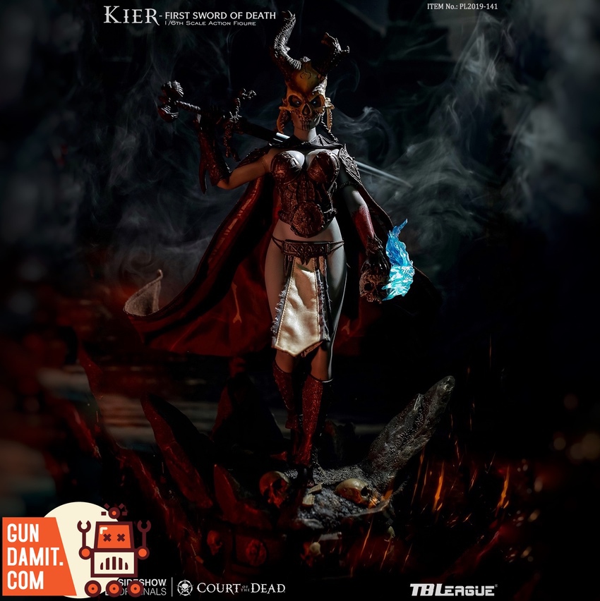 TBLeague 1/6 Kier Shadow of Heaven full body with skull mask cape and blue flame on lava base TBLeague 1/6 Kier Shadow of Heaven full body with skull mask cape and blue flame on lava base