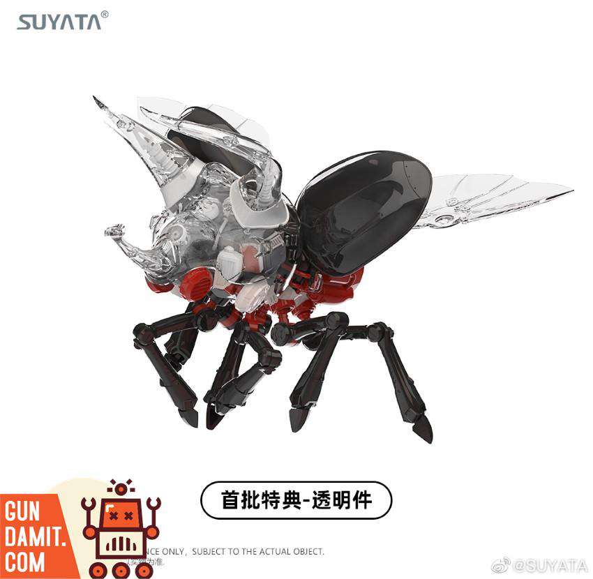 Suyata MM003 Mechanical Atlas mecha beetle with transparent wings spread open in flight pose Suyata MM003 Mechanical Atlas mecha beetle with transparent wings spread open in flight pose