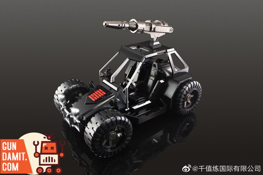 Flame Toys G.I. Joe A.W.E. Striker rear three-quarter view showing roll cage and turret Flame Toys G.I. Joe A.W.E. Striker rear three-quarter view showing roll cage and turret