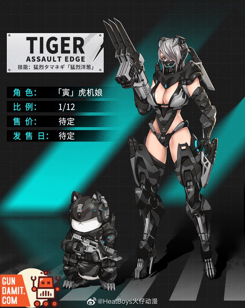 Yin Tiger Mecha Girl character profile showing Tiger Assault Edge specifications Yin Tiger Mecha Girl character profile showing Tiger Assault Edge specifications