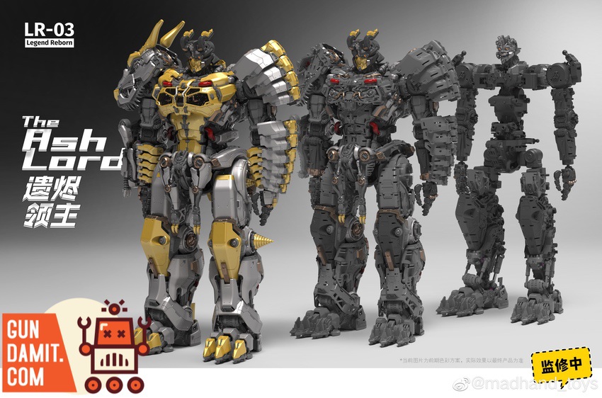 Madhand x Nako Make LR-03 Grimlock Ash Lord model kit color render with internal frame views Madhand x Nako Make LR-03 Grimlock Ash Lord model kit color render with internal frame views