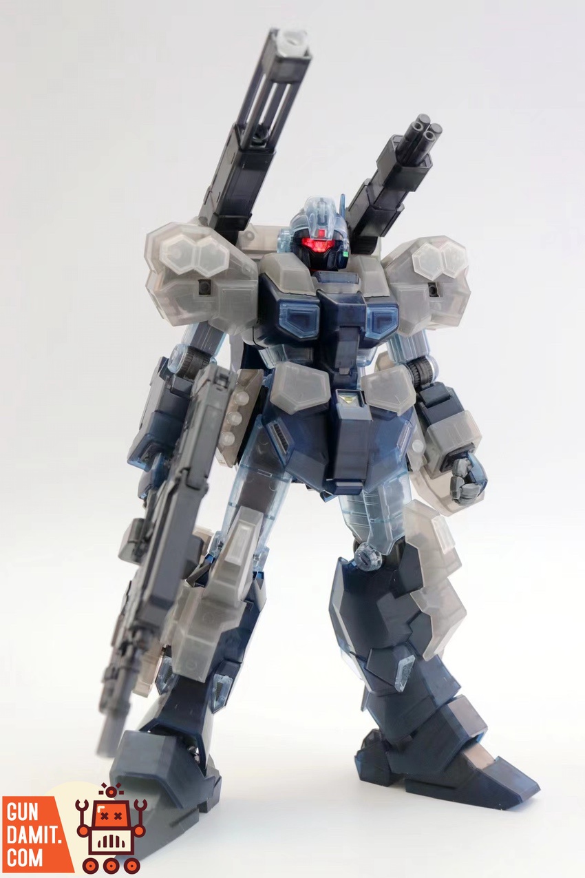 Daban 6641 Jesta Cannon Gundam Clear Version upper body detail showing clear blue chest armor Daban 6641 Jesta Cannon Gundam Clear Version upper body detail showing clear blue chest armor