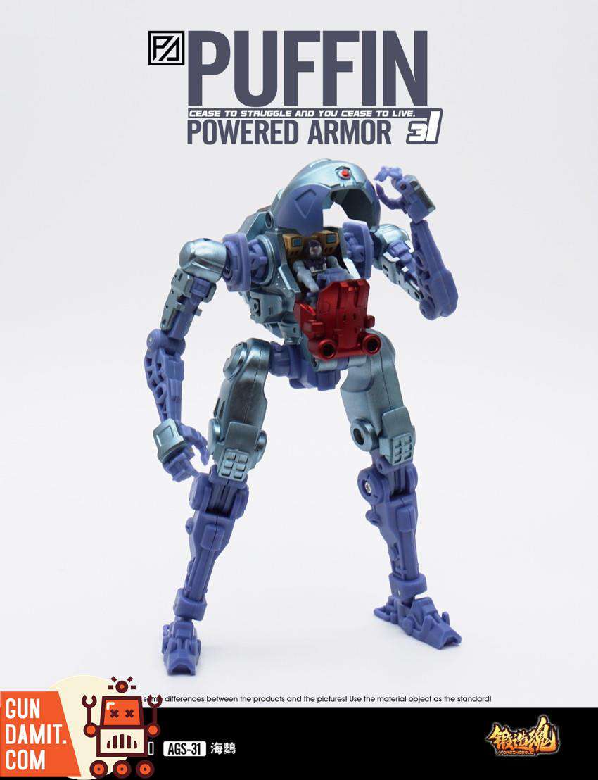 Forging Soul 1/60 AGS-31 Puffin powered armor front standing pose showing open cockpit Forging Soul 1/60 AGS-31 Puffin powered armor front standing pose showing open cockpit