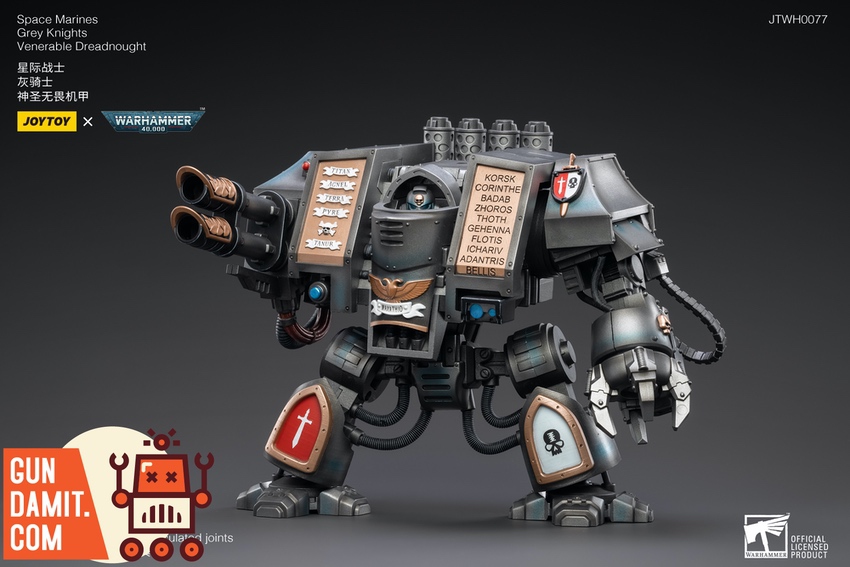 JoyToy Grey Knights Venerable Dreadnought front view with assault cannon JoyToy Grey Knights Venerable Dreadnought front view with assault cannon