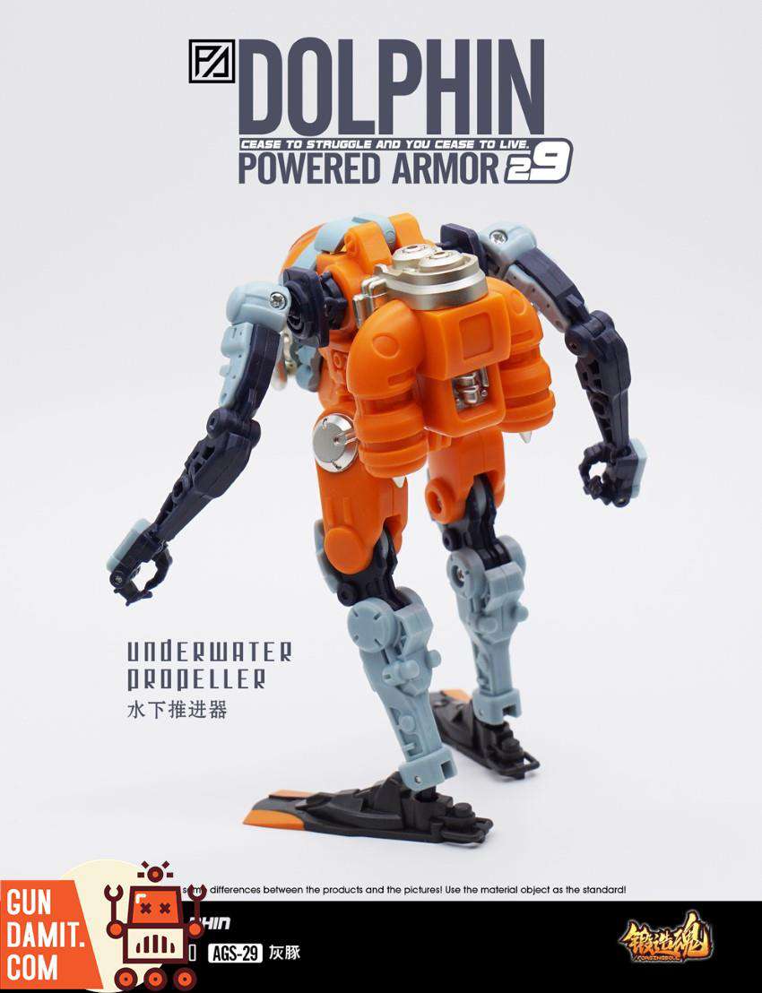 Forging Soul 1/60 AGS-29 Grey Dolphin powered armor rear view showing underwater propeller Forging Soul 1/60 AGS-29 Grey Dolphin powered armor rear view showing underwater propeller