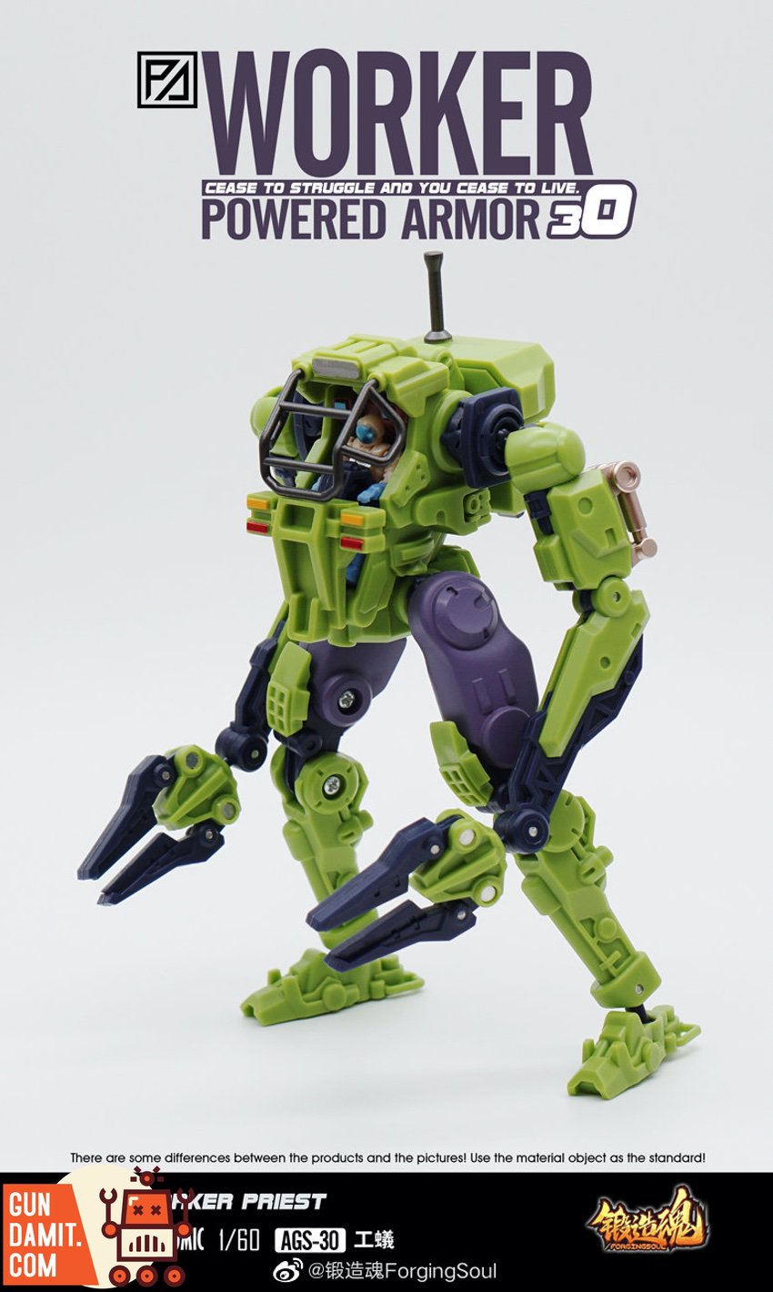 AGS-30 Worker Priest construction mecha posed with industrial claw AGS-30 Worker Priest construction mecha posed with industrial claw