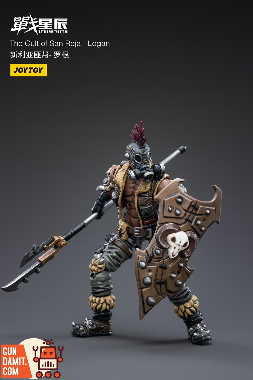 JoyToy Logan dynamic combat pose with shield and blade JoyToy Logan dynamic combat pose with shield and blade