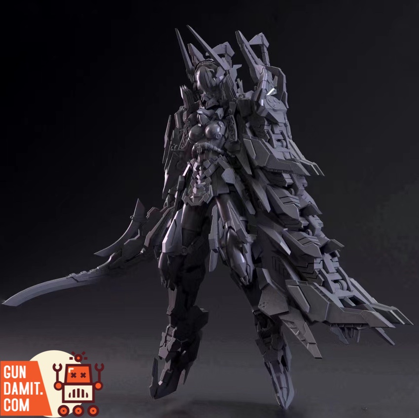 MS General MG-08 Zhang He mecha girl prototype with large blade weapon MS General MG-08 Zhang He mecha girl prototype with large blade weapon
