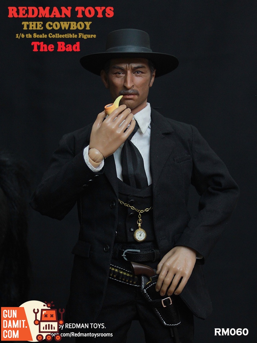 Redman Toys Bad Cowboy close-up head sculpt with pipe detail Redman Toys Bad Cowboy close-up head sculpt with pipe detail