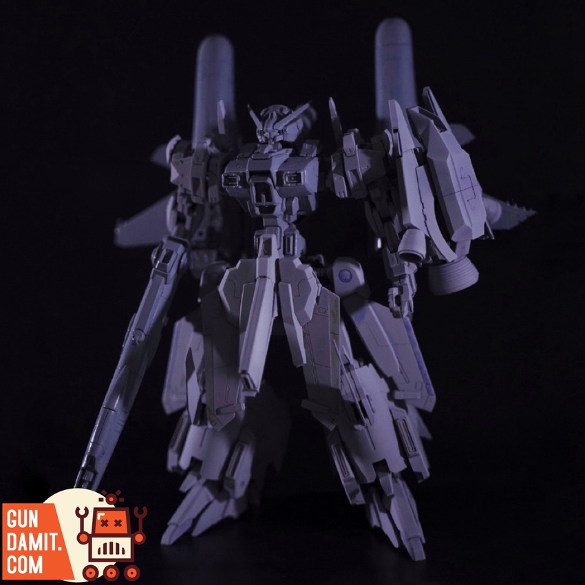 MLR XFV-001 mecha model kit front view showing full armed robot with shoulder weapons MLR XFV-001 mecha model kit front view showing full armed robot with shoulder weapons