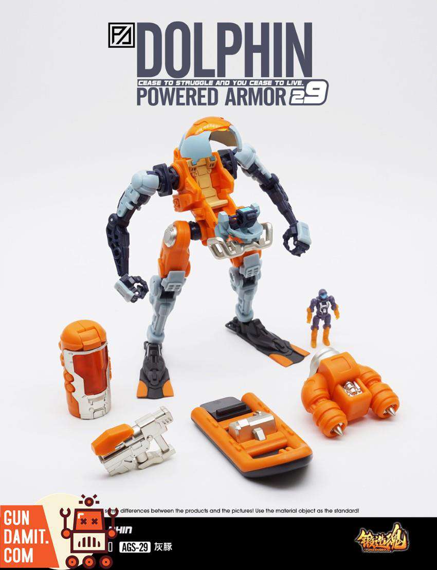 Forging Soul 1/60 AGS-29 Grey Dolphin powered armor with accessories and pilot figure Forging Soul 1/60 AGS-29 Grey Dolphin powered armor with accessories and pilot figure