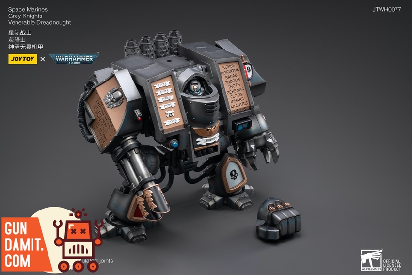 JoyToy Venerable Dreadnought three quarter view with power fist JoyToy Venerable Dreadnought three quarter view with power fist