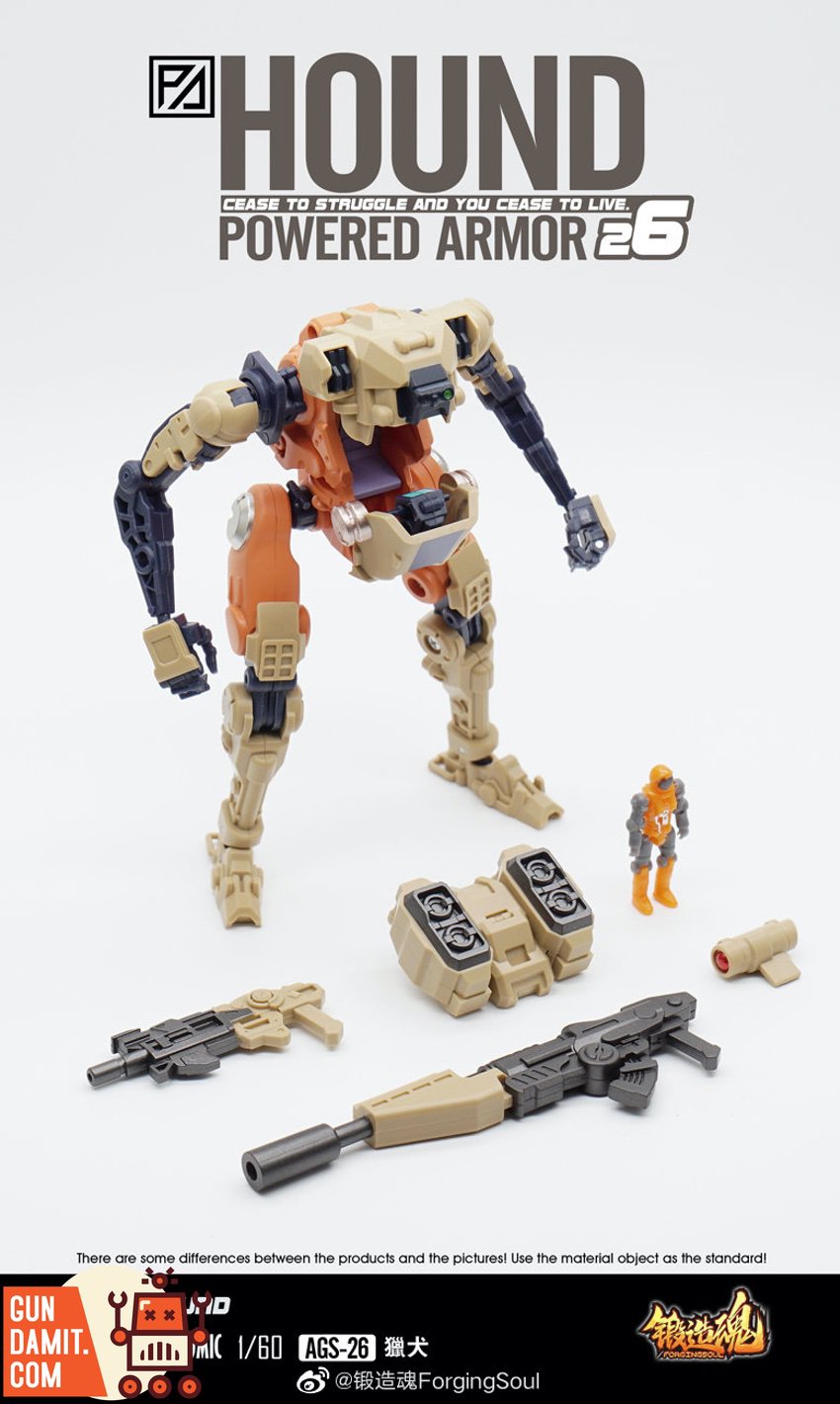Forging Soul Hound powered armor with weapons and pilot layout Forging Soul Hound powered armor with weapons and pilot layout