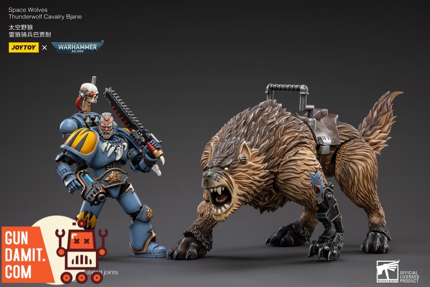 Thunderwolf Cavalry Bjane dismounted with wolf companion side view Thunderwolf Cavalry Bjane dismounted with wolf companion side view