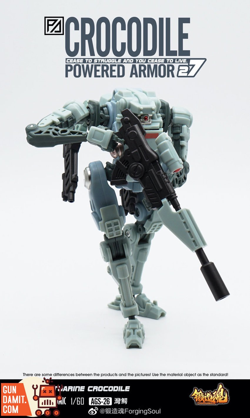 Forging Soul Powered Armor Crocodile rear view showing back details Forging Soul Powered Armor Crocodile rear view showing back details
