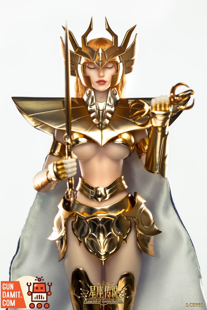 Sacred Studio Virgo Guardian Shi Lianhua action pose close-up with sword and golden armor Sacred Studio Virgo Guardian Shi Lianhua action pose close-up with sword and golden armor