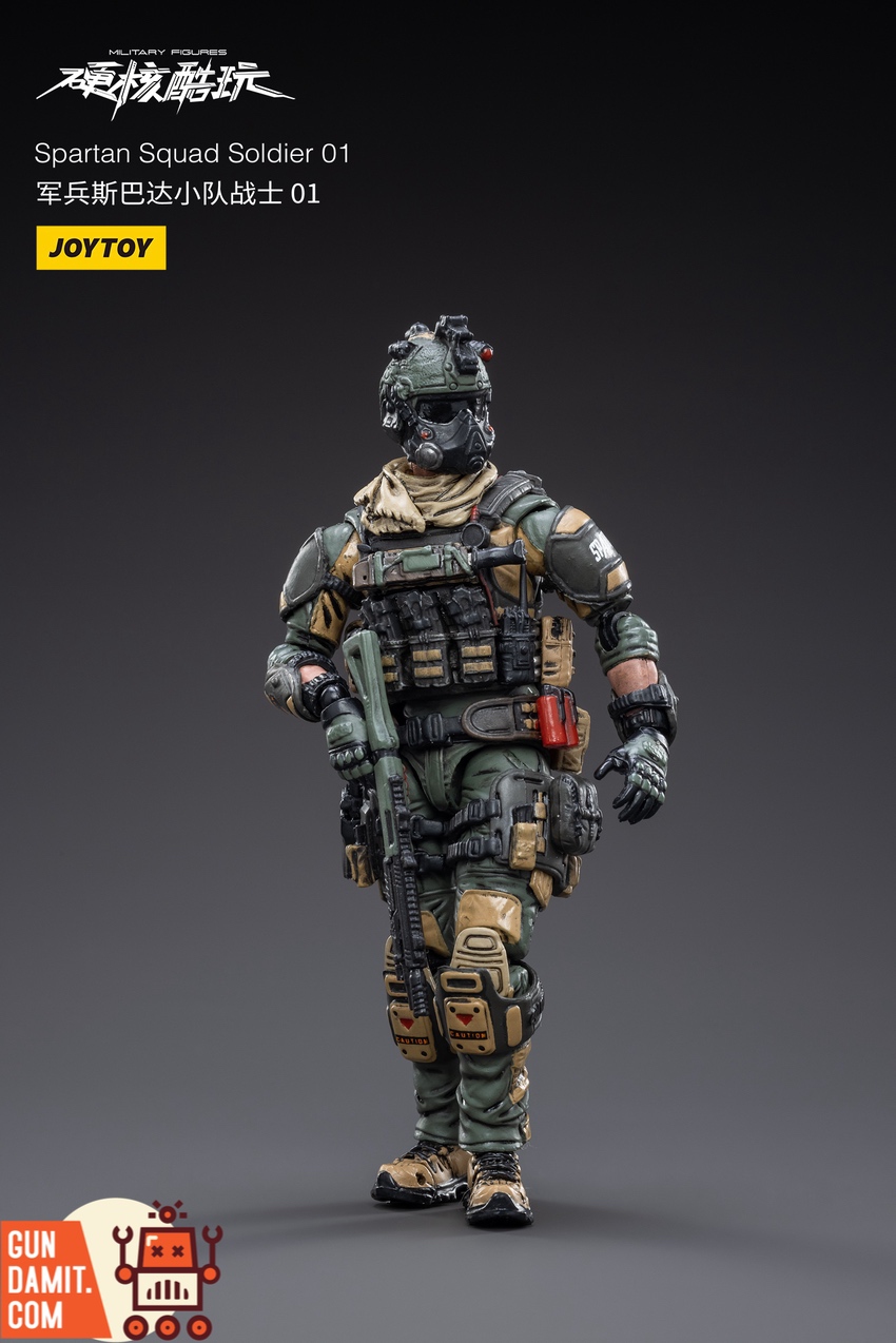Spartan Squad Soldier 01 front view showing gas mask and vest detail Spartan Squad Soldier 01 front view showing gas mask and vest detail