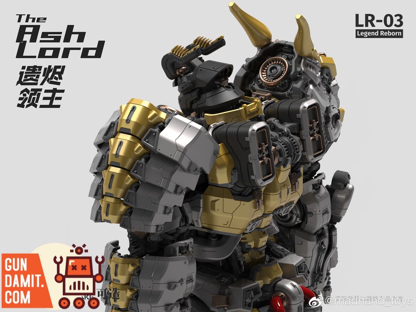 Madhand x Nako Make LR-03 Grimlock Ash Lord rear close-up showing mechanical back armor Madhand x Nako Make LR-03 Grimlock Ash Lord rear close-up showing mechanical back armor