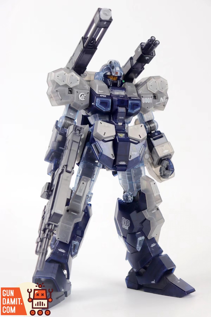 Daban MG 1/100 Jesta Cannon Clear Version rear view with backpack cannons and clear armor panels Daban MG 1/100 Jesta Cannon Clear Version rear view with backpack cannons and clear armor panels