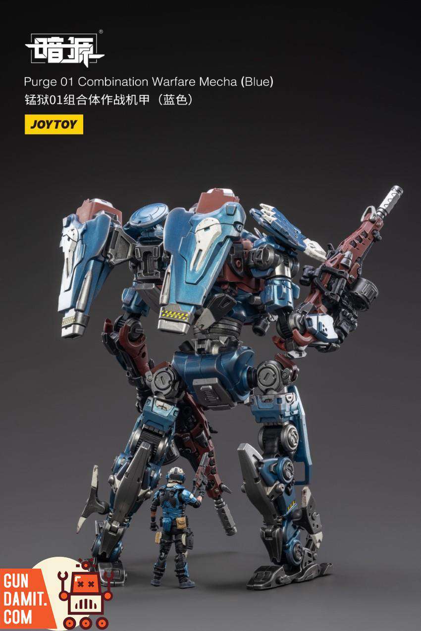 JoyToy Purge 01 Blue full combined form with pilot standing JoyToy Purge 01 Blue full combined form with pilot standing