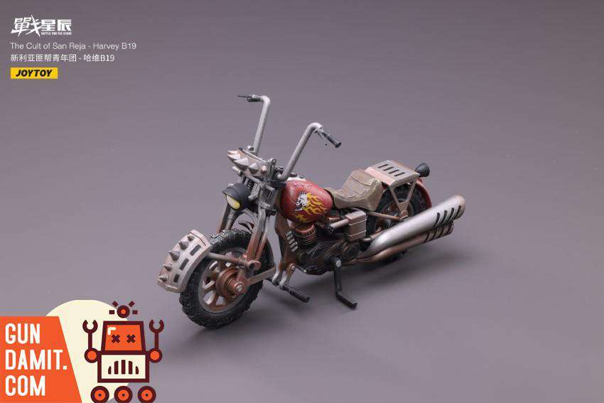 JoyToy 1/18 San Reja B19 motorcycle solo side view with flame paint JoyToy 1/18 San Reja B19 motorcycle solo side view with flame paint