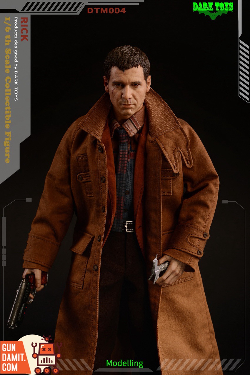 DARK TOYS Blade Runner Rick Deckard full body standing pose with trench coat DARK TOYS Blade Runner Rick Deckard full body standing pose with trench coat