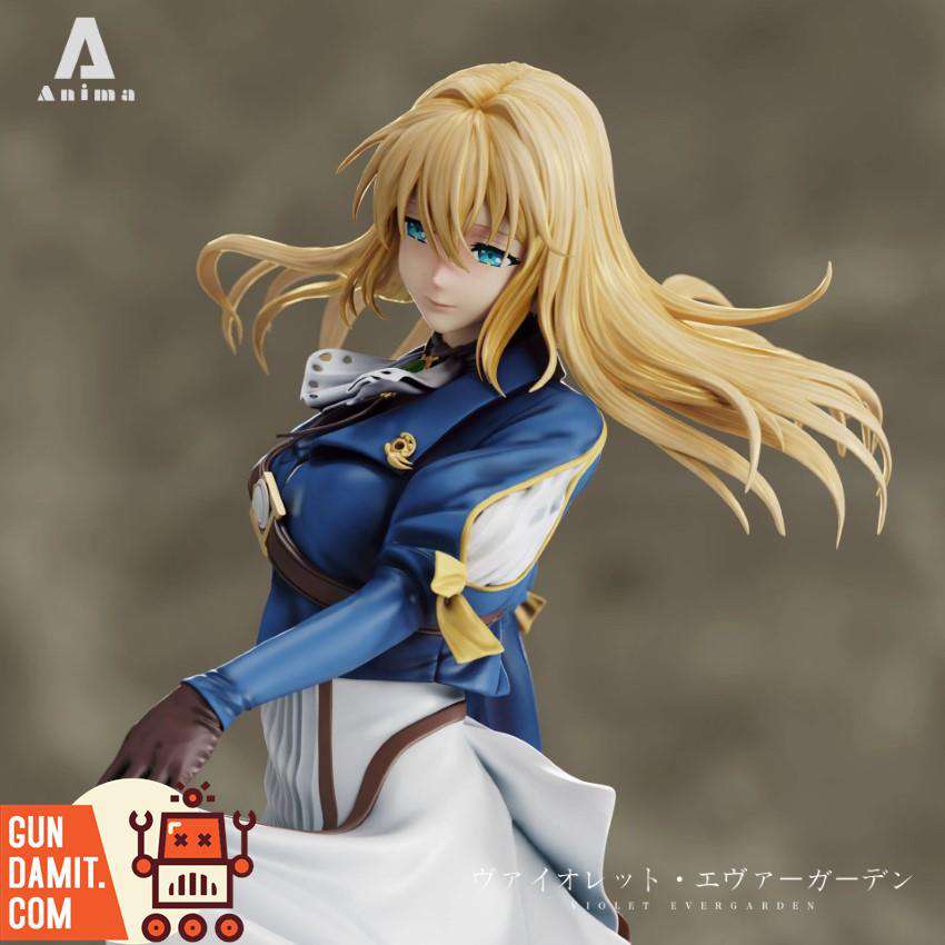Violet Evergarden statue close-up face and upper body with flowing hair Violet Evergarden statue close-up face and upper body with flowing hair