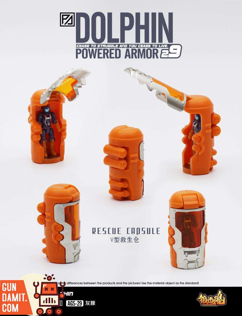 Forging Soul 1/60 AGS-29 Grey Dolphin rescue capsule accessory with pilot figure inside Forging Soul 1/60 AGS-29 Grey Dolphin rescue capsule accessory with pilot figure inside