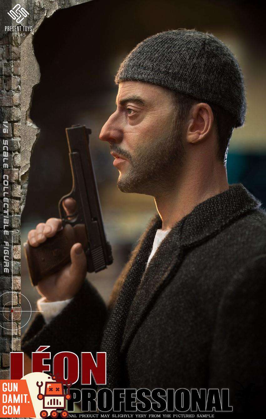 The Professional Leon 1/6 figure dynamic pose with guns The Professional Leon 1/6 figure dynamic pose with guns