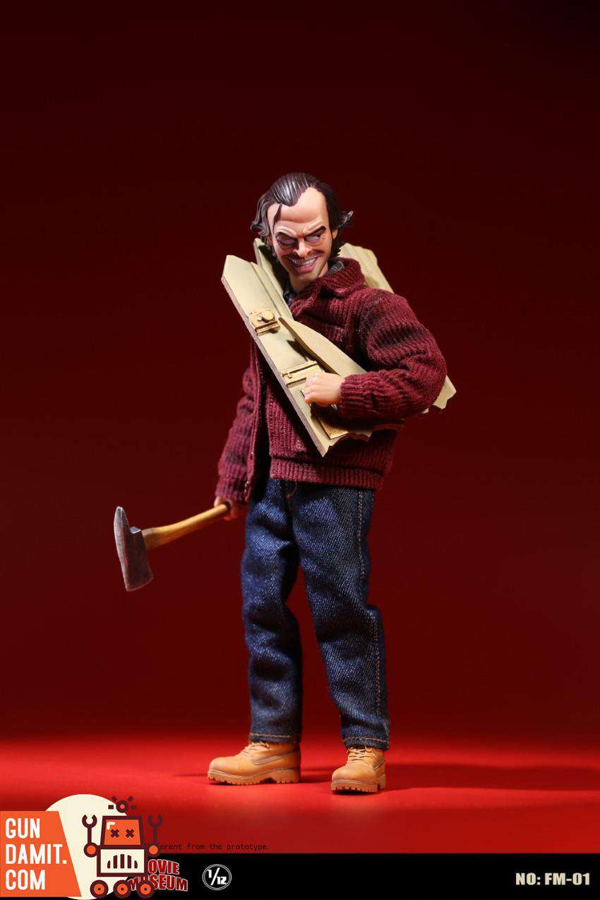 BOBTOYS 1/12 Crazy Jack figure standing with axe wearing red corduroy jacket BOBTOYS 1/12 Crazy Jack figure standing with axe wearing red corduroy jacket