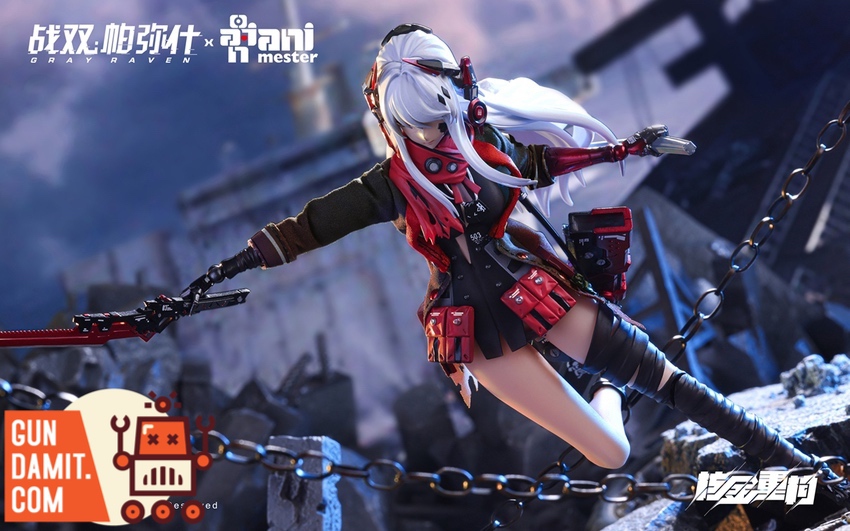 Animester 1/9 Lucia Crimson Abyss lunging action pose with extended weapon arm Animester 1/9 Lucia Crimson Abyss lunging action pose with extended weapon arm