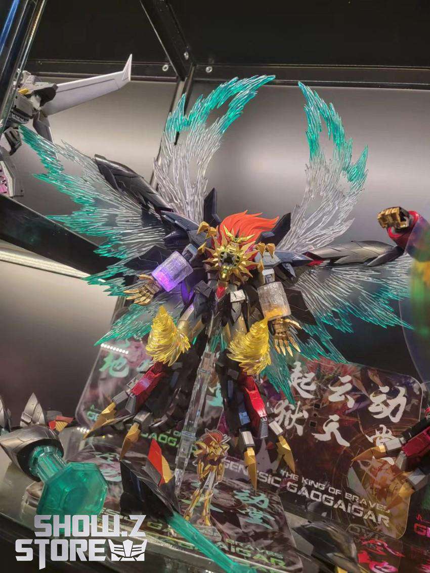MW Model Genesic GaoGaiGar full display with translucent green energy wings and effect parts MW Model Genesic GaoGaiGar full display with translucent green energy wings and effect parts