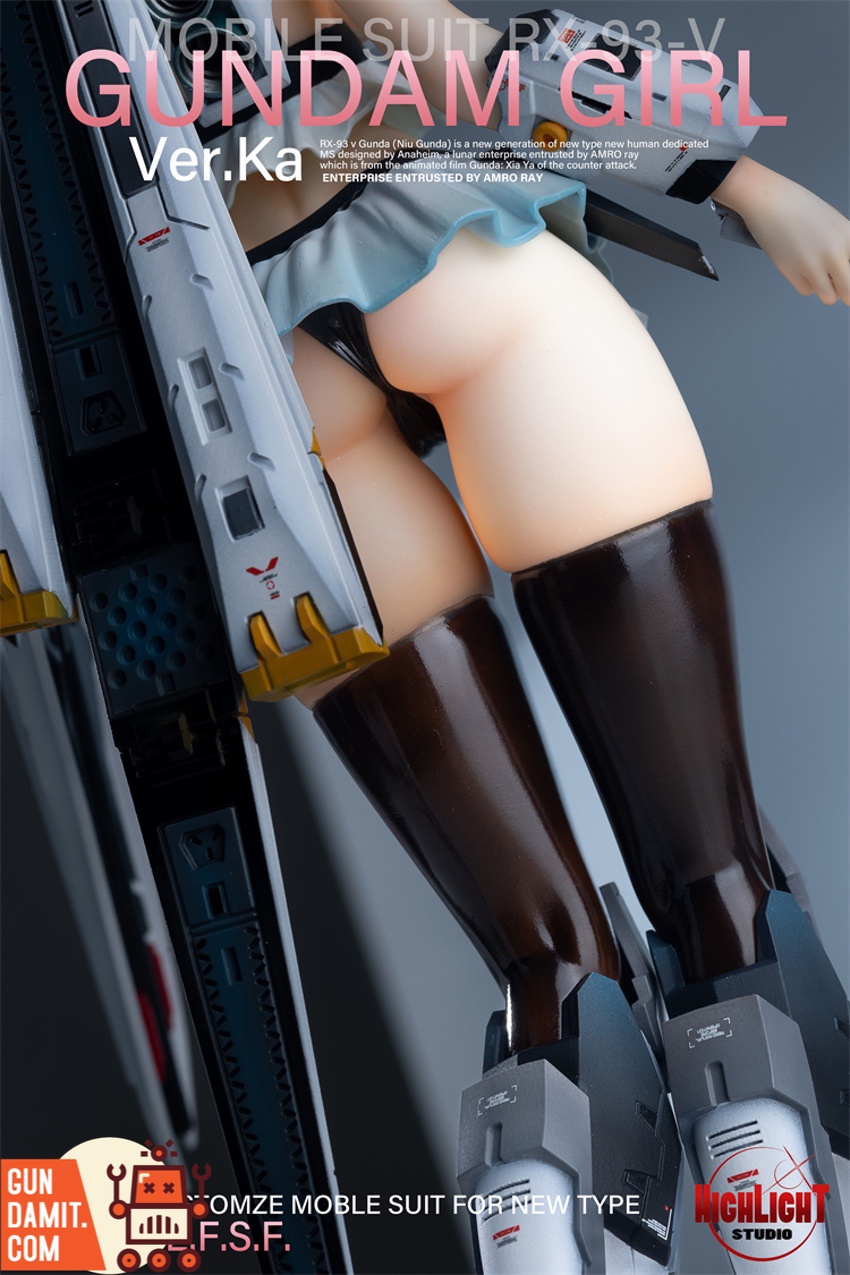 High Light Studio Gundam Girl RX-93-v Ver.Ka lower body and mech leg detail High Light Studio Gundam Girl RX-93-v Ver.Ka lower body and mech leg detail