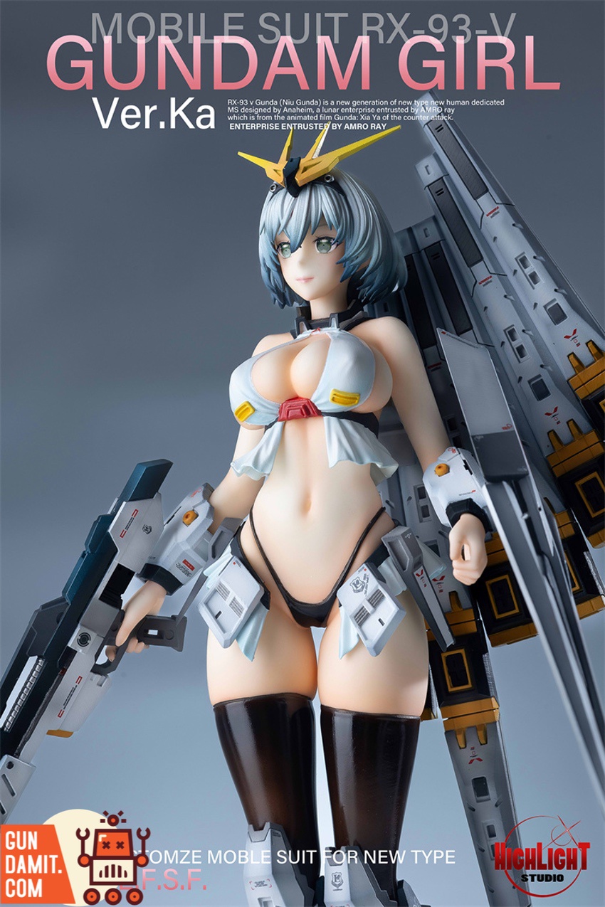 High Light Studio Gundam Girl RX-93-v Ver.Ka upper body and face close-up High Light Studio Gundam Girl RX-93-v Ver.Ka upper body and face close-up