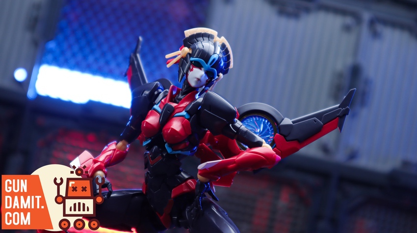 Flame Toys Furai Model Windblade close-up upper body and face detail Flame Toys Furai Model Windblade close-up upper body and face detail