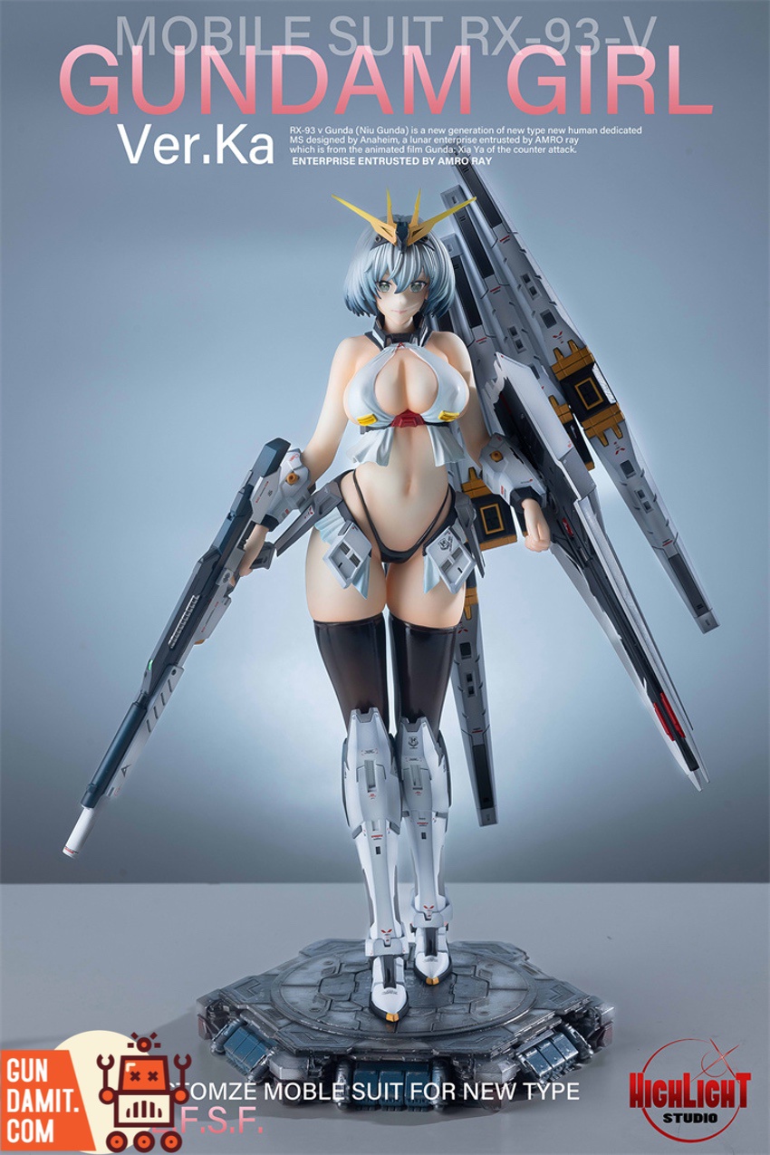 High Light Studio Gundam Girl RX-93-v rear view with fin funnel backpack High Light Studio Gundam Girl RX-93-v rear view with fin funnel backpack