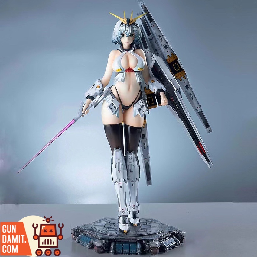 High Light Studio Gundam Girl RX-93-v full body front view with beam saber and fin funnels High Light Studio Gundam Girl RX-93-v full body front view with beam saber and fin funnels