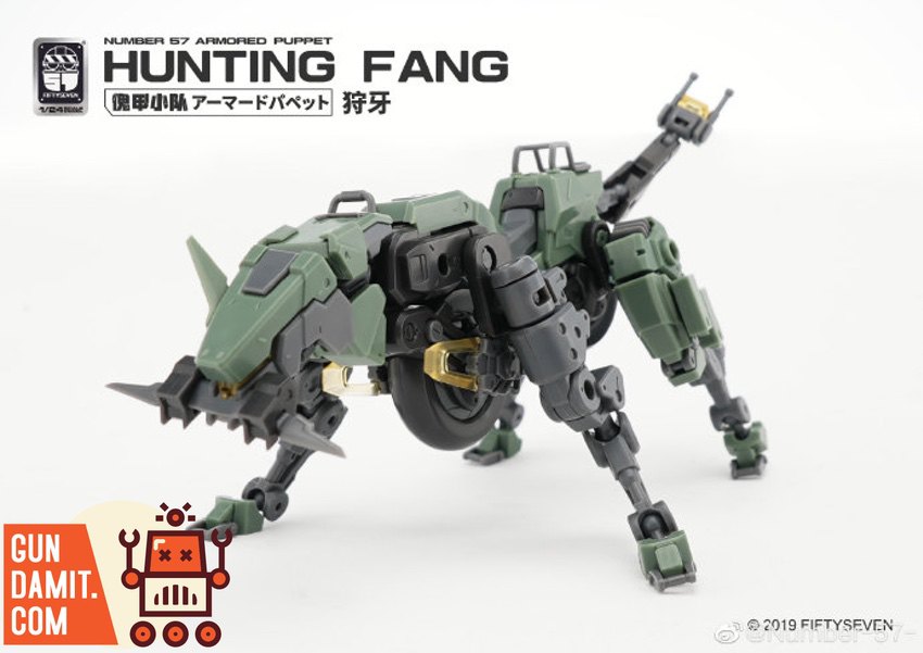 No.57 Armored Puppet Hunting Fang side profile showing gun turret and articulated legs No.57 Armored Puppet Hunting Fang side profile showing gun turret and articulated legs