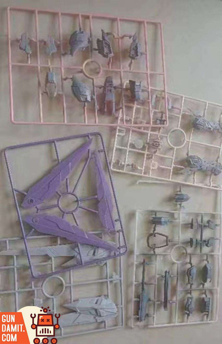 Infinite Dimension Freedom Gundam conversion kit all runners overview with purple wing parts Infinite Dimension Freedom Gundam conversion kit all runners overview with purple wing parts