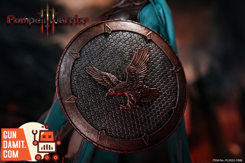 TBLeague PL2022-199B Pompeii Warrior Blue Version bronze eagle shield close-up detail TBLeague PL2022-199B Pompeii Warrior Blue Version bronze eagle shield close-up detail