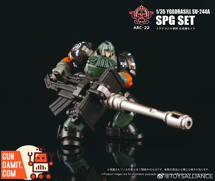 Toys Alliance 1/35 ARC-22 Yggdrasill SPG mecha soldier holding large cannon Toys Alliance 1/35 ARC-22 Yggdrasill SPG mecha soldier holding large cannon