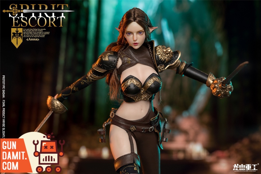 LongSan Heavy Industries 1/6 Spirit Escort Anna dark elf warrior action pose with weapons LongSan Heavy Industries 1/6 Spirit Escort Anna dark elf warrior action pose with weapons