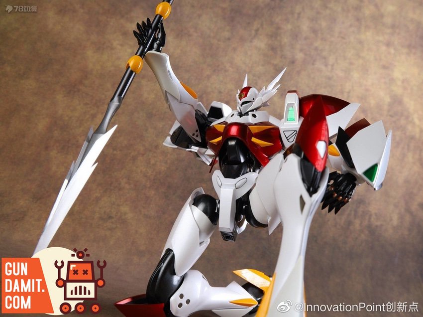 Tekkaman Blade action figure lunging with lance weapon close-up Tekkaman Blade action figure lunging with lance weapon close-up
