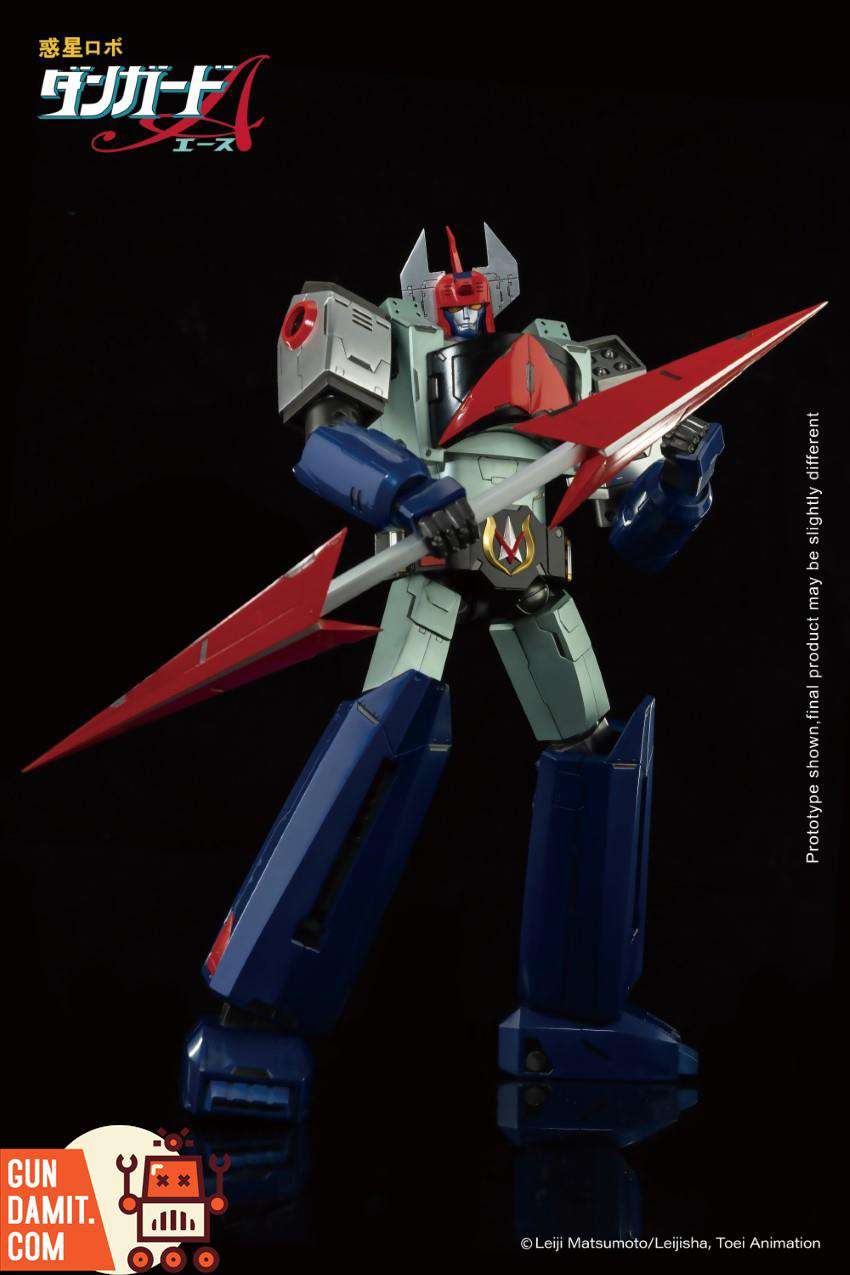 King Arts DFS077 Danguard Ace action pose holding red lance weapon King Arts DFS077 Danguard Ace action pose holding red lance weapon