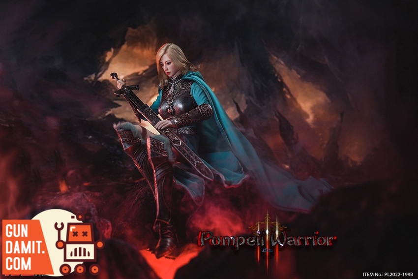 TBLeague PL2022-199B Pompeii Warrior Blue Version action pose with sword TBLeague PL2022-199B Pompeii Warrior Blue Version action pose with sword
