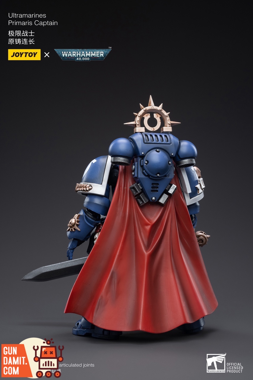 JoyToy 1/18 Ultramarines Primaris Captain side action pose with sword JoyToy 1/18 Ultramarines Primaris Captain side action pose with sword
