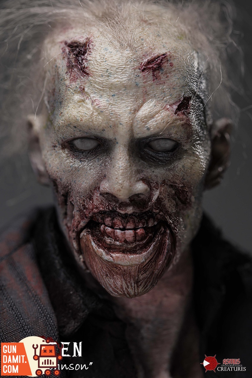 Bitten Johnson zombie accessories and alternate parts display Bitten Johnson zombie accessories and alternate parts display