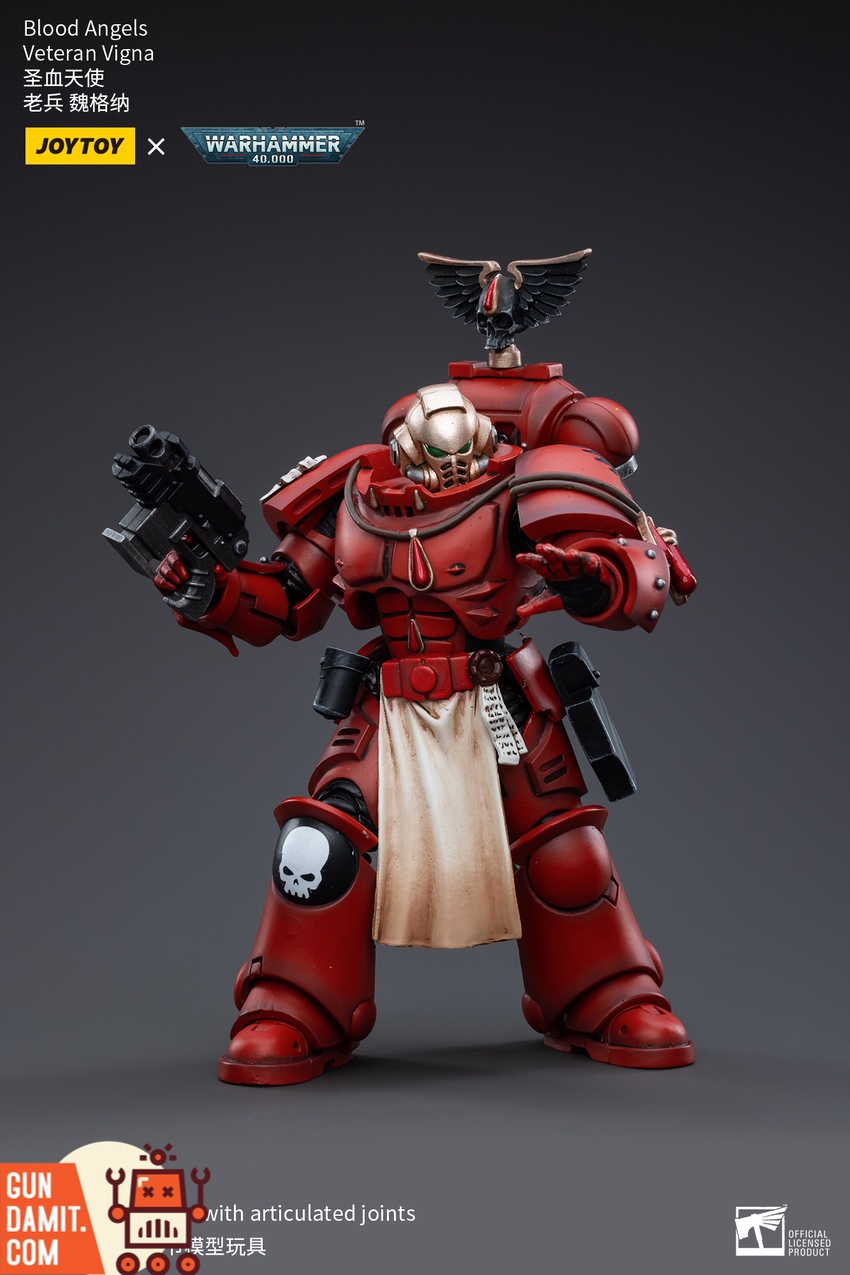 Blood Angels Veteran Vigna side profile with boltgun ready Blood Angels Veteran Vigna side profile with boltgun ready
