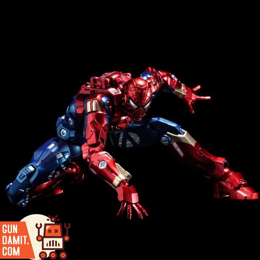Sentinel Fighting Armor Iron Spider crouching low combat pose front view Sentinel Fighting Armor Iron Spider crouching low combat pose front view