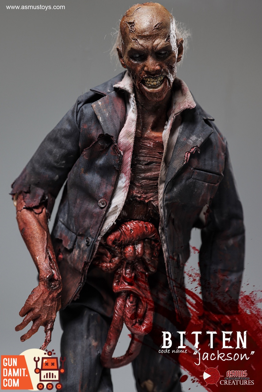 Asmus Toys Bitten Jackson side profile showing gore and torn clothes Asmus Toys Bitten Jackson side profile showing gore and torn clothes